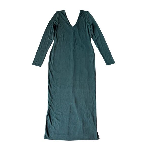 Marine Layer Lexi Rib V-Neck Maxi Dress In Green Gables - Picture 8 of 11